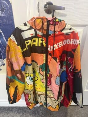Nickelodeon Multicolor Cartoon Hooded Rain Jacket